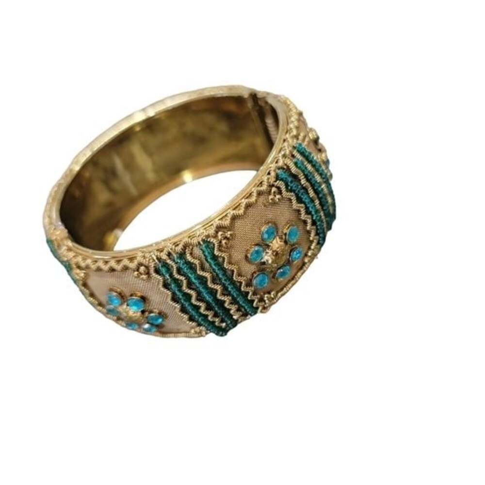 Gold and blue Hinge Bracelet